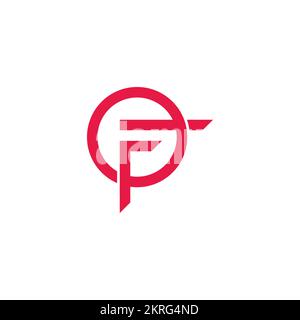 letter fo geometric simple line logo vector Stock Vector