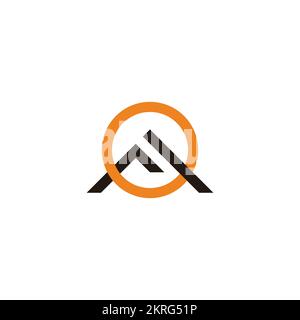 simple geometric triangle mountain sun colorful logo vector Stock Vector