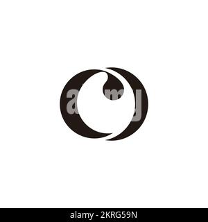 letter cd curves geometric round logo vector Stock Vector