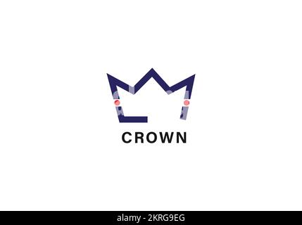 Crown Logo Vector Template, Premium style abstract crown logo symbol. Royal king icon. Modern luxury brand element sign. Vector illustration Stock Vector