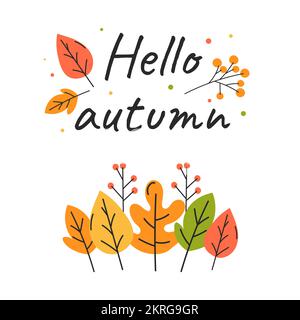 Autumn poster with foliage Stock Vector