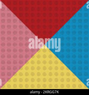 Retro Comic Polka Pop Art Style Blank Layout Template With Four Colors Stock Vector