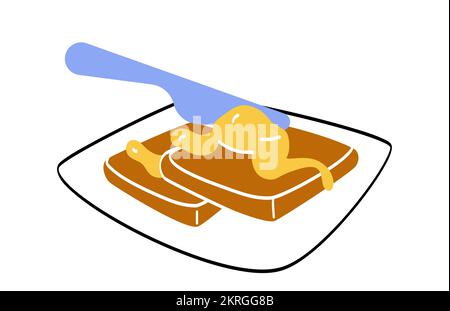 Toasts with peanut butter Stock Vector