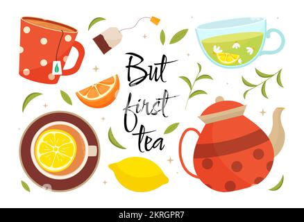 Set of tea Stock Vector