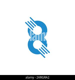 number 8 movement object logo vector Stock Vector