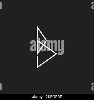 letter b overlapping triangles logo vector Stock Vector