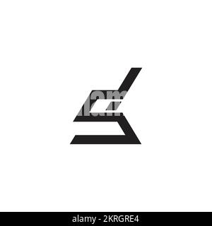 abstract letter sd simple monoline geometric logo vector Stock Vector