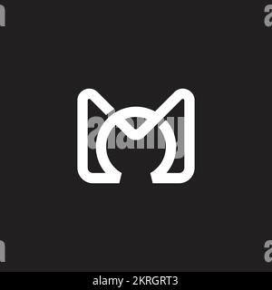 letter mo linked 3d flat logo vector Stock Vector