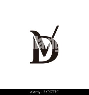 letter vd curves font simple logo vector Stock Vector