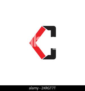 letter kc simple geometric line logo vector Stock Vector