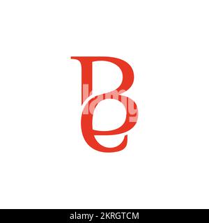 letter be curves cute linked logo vector Stock Vector