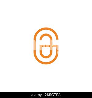 letter ga classic simple line logo vector Stock Vector