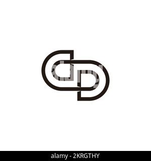 letter dp infinity line simple logo vector Stock Vector
