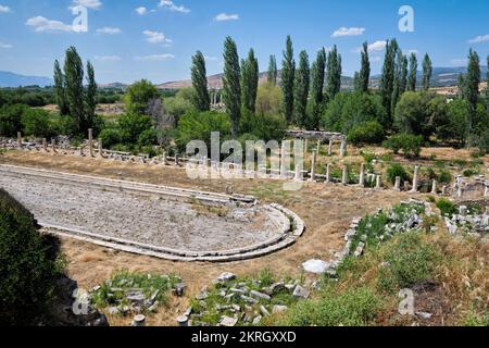 Aydin, Turkey- August 12, 2021: The Place of the Palms Pool at Aphrodisias Ancient City Stock Photo