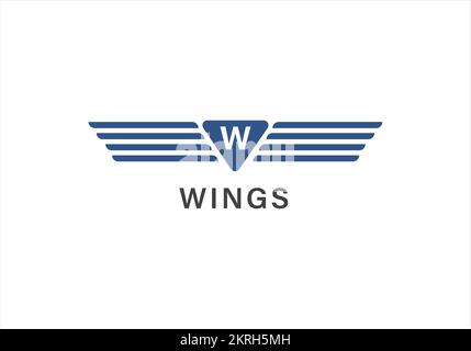 Wings Logo abstract design vector template Wings Logo. Aircraft Wings Logo icon Stock Vector