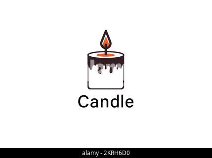 candle vector logo design template and icon Stock Vector