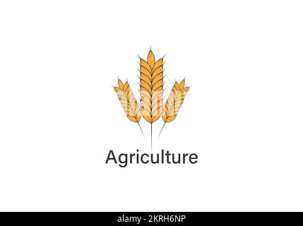 vector logo design for agriculture, agronomy, wheat farm, rural country farming field, natural harvest Stock Vector