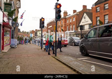 High street scene in Ashby de la Zouch, UK Stock Photo