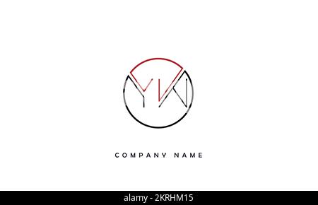 YW, WY Abstract Letters Logo Monogram Stock Vector