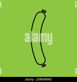 Sausage icon isolated on Green Background. Fast Food Concept. - Vector . Vector illustration Stock Vector