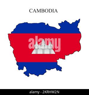 Cambodia map vector illustration. Global economy. Famous country. South East Asia Stock Vector