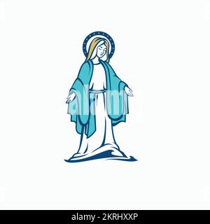 Vector Illustration of Saint Maria. Religious logo. Stock Vector