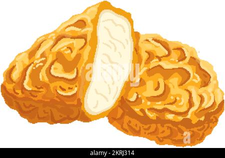 nugget fried chicken cartoon vector illustration Stock Vector