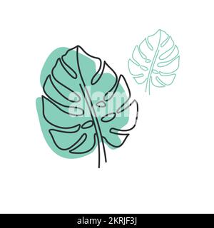 Monstera leaf. Tropical leaves design, Illustration, Stock Vector