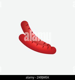 Sausage Icon. Fast Food Concept, Cartoon of Sickle Vector Icon for Web Design Isolated on White Background - Vector. Vector illustration Stock Vector