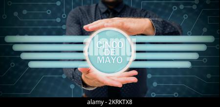 Sign displaying Cinco De Mayo, Business idea Mexican-American celebration held on May 5 Stock Photo