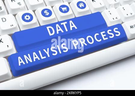 Conceptual caption Data Analysis Process, Internet Concept the procedures or techniques in analyzing the data Stock Photo