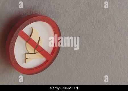 Beautiful abstract illustration Fire, flame, forbidden, prohibition symbol icon on a grey background. 3d rendering illustration. Background pattern fo Stock Photo