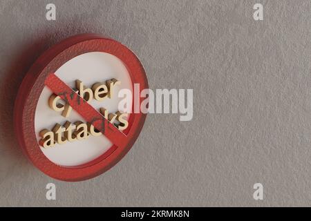 Beautiful abstract illustration cyber attack Forbidden, prohibiting ...