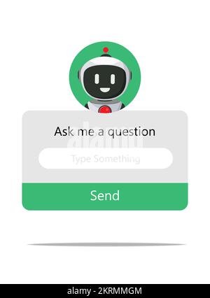 Robot character vector design. Artificial intelligence search engine for question and answer virtual assistance web page design. Vector Illustration. Stock Vector