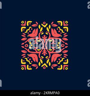 Illustration of a ornamental logo flower Stock Vector