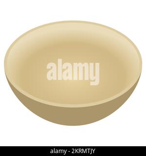 Deep brown cup made of bamboo on a white background. Ecology concept. isolated object. Vector image. Stock Vector