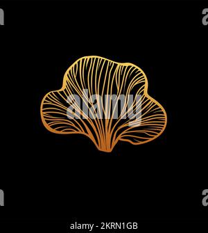 Illustration of golden ginko leaves in luxury way. Sophisticated leaves in vector Stock Vector