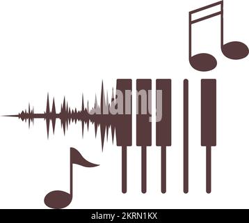 Piano logo icon design illustration Stock Vector