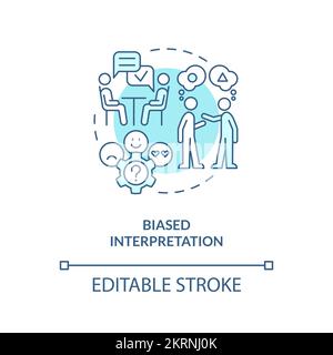 Biased interpretation turquoise concept icon Stock Vector