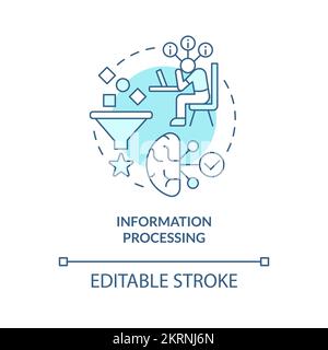 Information processing turquoise concept icon Stock Vector