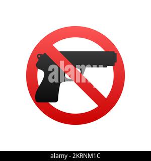 No gun sign. Gun free zone. Vector stock illustration. Stock Vector