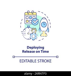 Deploying on time concept icon Stock Vector