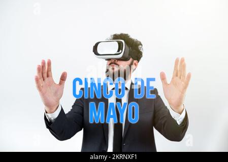 Text caption presenting Cinco De Mayo, Business idea Mexican-American celebration held on May 5 Stock Photo