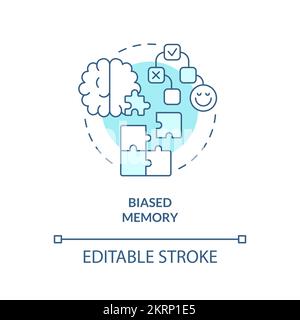 Biased memory turquoise concept icon Stock Vector