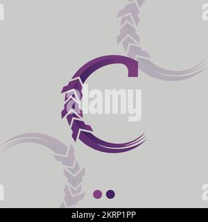 Letter C logo icon design, Alphabet C logo template. Stock Vector