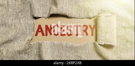 Inspiration showing sign Ancestry, Business concept the history or developmental process of a phenomenon object idea or style Stock Photo