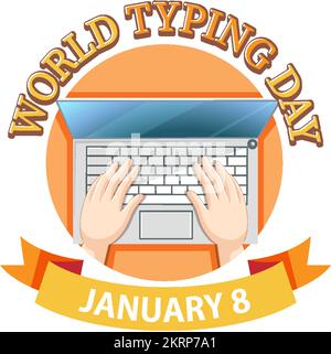 World Typing Day Banner Design illustration Stock Vector