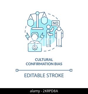 Cultural confirmation bias turquoise concept icon Stock Vector