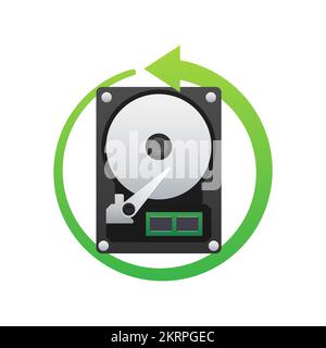 Data Backup. Database restore. Data recovery. Vector stock illustration. Stock Vector