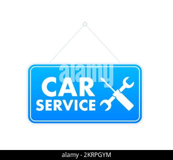 Auto, Car service and repair. Vector stock illustration. Stock Vector